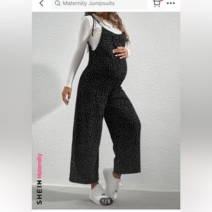 Shein maternity polka dot overalls